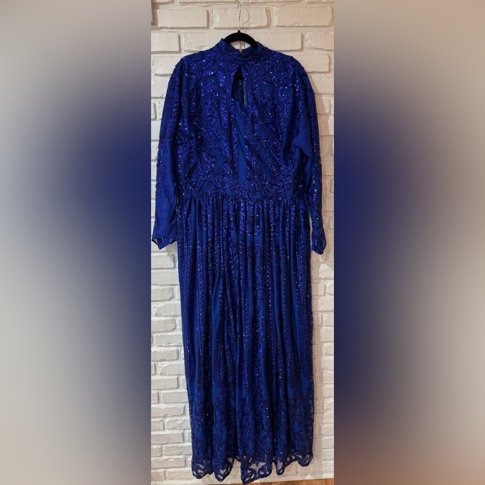 Elegant Blue Sequin Dress